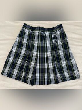 Becky Thatcher Elderwear Girls Sz 10 Plaid School Uniform Skort Blue Green White